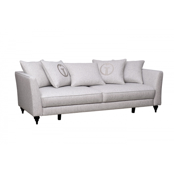 Диван Sorrento(K) 230M трехм.раск c кантом,рогожка св.беж Santo1902-SECRU+Nev83 230*101*86