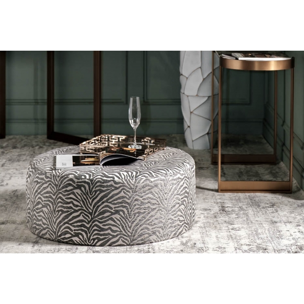 Пуф круглый Murano 80 жаккард принт бежевый Ana BEG 80*80*33см