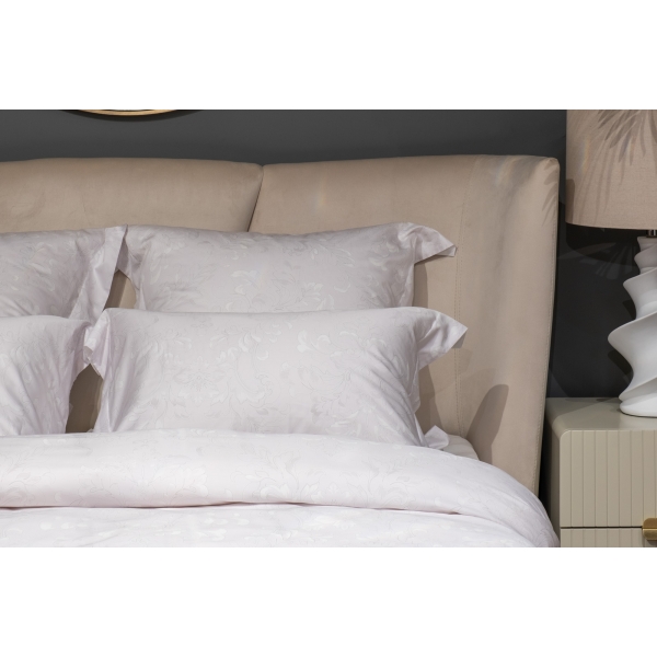 144HF-40502 Комплект постельного белья Лоренцо,сатин 400TC,белый, 145*210-1шт,50*70-2шт