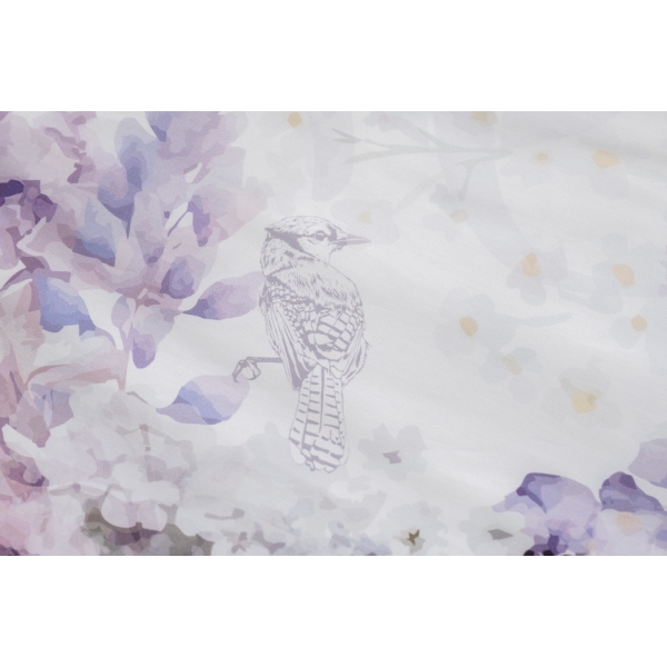 130HB-00071 Комплект постельного белья сатин принт Фиори,сиренево-белый,200*220- 1шт,50*70 -2шт