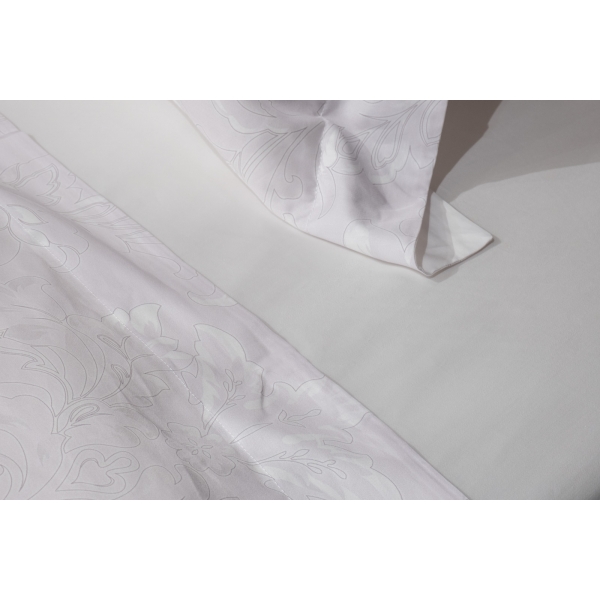 144HF-40502 Комплект постельного белья Лоренцо,сатин 400TC,белый, 145*210-1шт,50*70-2шт