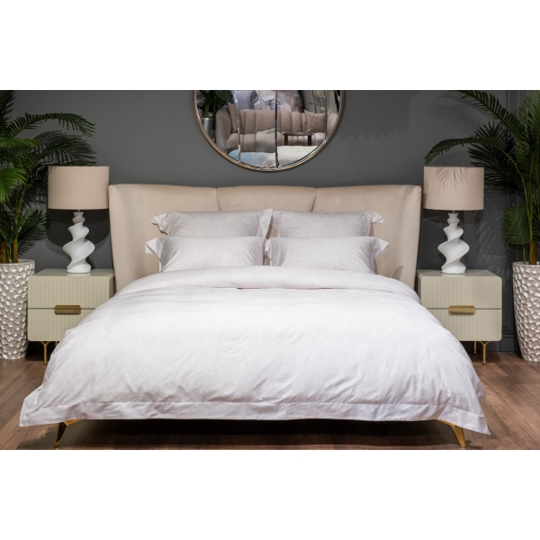 144HF-40502 Комплект постельного белья Лоренцо,сатин 400TC,белый, 145*210-1шт,50*70-2шт