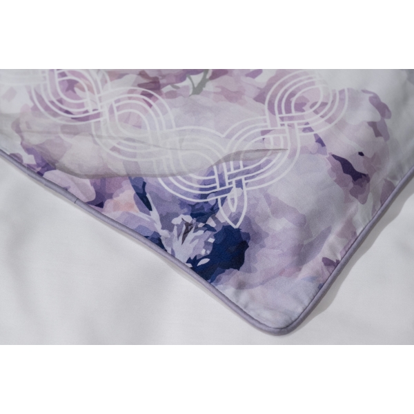 130HB-00071 Комплект постельного белья сатин принт Фиори,сиренево-белый,200*220- 1шт,50*70 -2шт