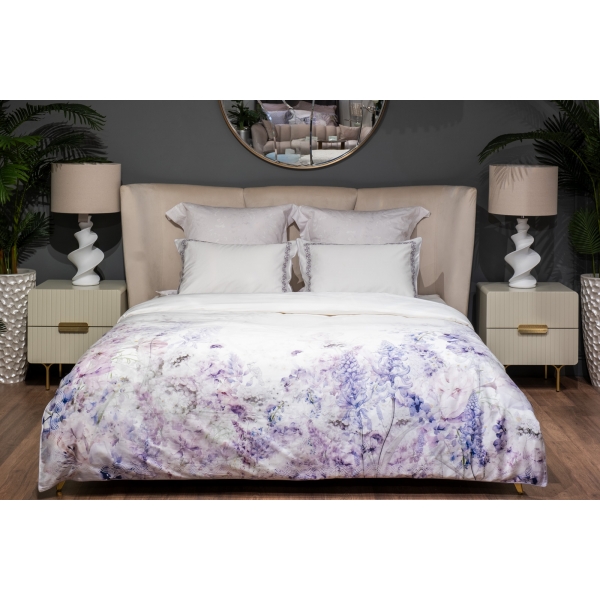 130HB-00711 Комплект наволочек сатин вышивка Фиори,сиренево-белый, 50*70см (2шт)