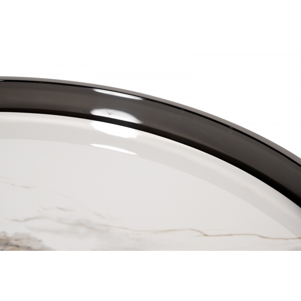 47ED-28010 Стол журнальный белый/черный хром 80*80*45см