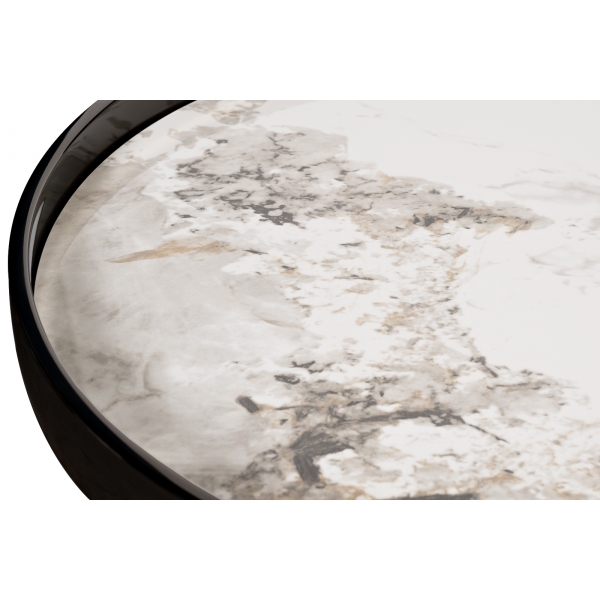 47ED-28010 Стол журнальный белый/черный хром 80*80*45см