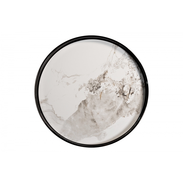 47ED-28020 Стол журнальный белый/черный хром 50*50*55см