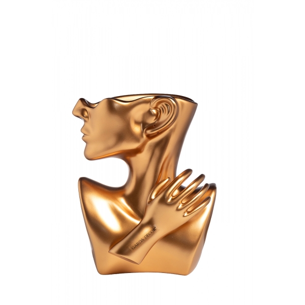 B2419 Кашпо "Женский профиль" золото 19*11*24см