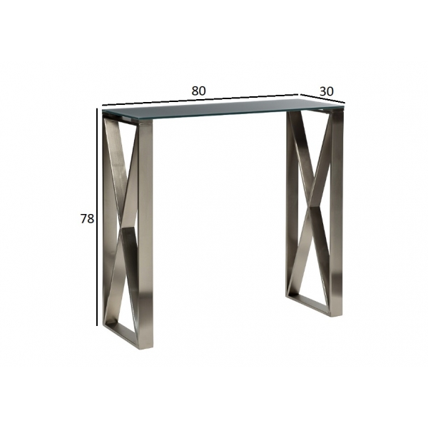 76AR-8165KONS Консоль стекло серое/мат.латунь 80*30*78см