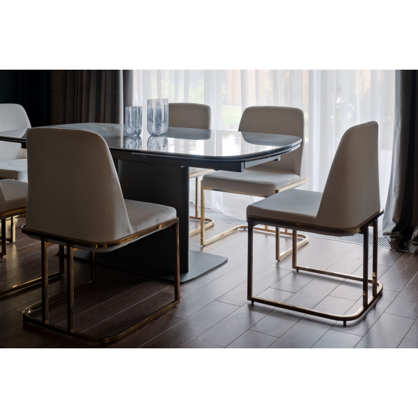 GY-DC8365GOLD-CR Стул велюр кремовый/золото 54*56*89см