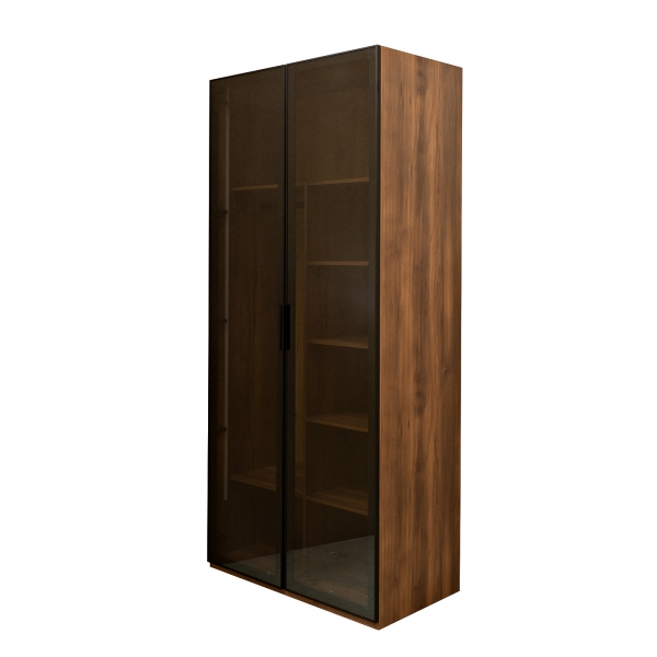 GD-10005-2 Шкаф Alto двухдверный c полками, цвет дуб Барокко, дверцы стекло 100*57*228.5см