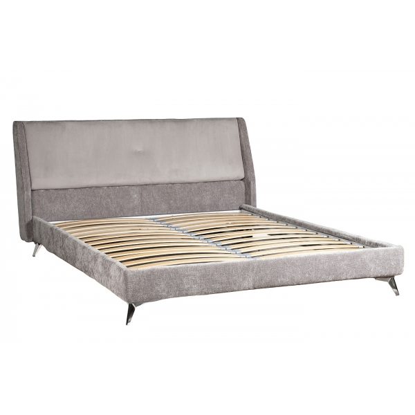 Кровать Michelle без под.мех. серый Ant542+Mav16 183*230*99см