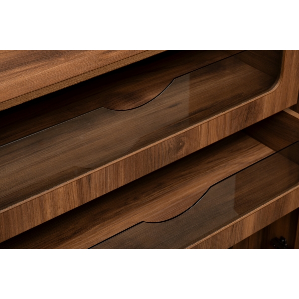 GD-10004-2 Шкаф Alto двухдверн c выдвижными ящиками, цвет дуб Барокко, дверцы стекло 100*57*228.5см