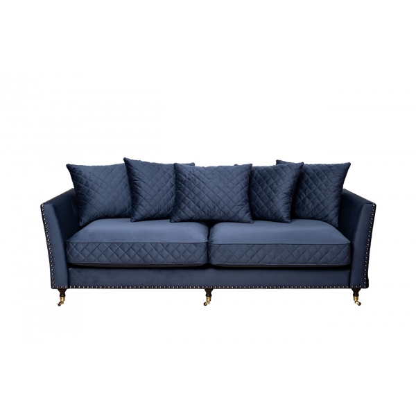 Диван Sorrento 220 трехмест., велюр т.синий Colt034 220*101*88см