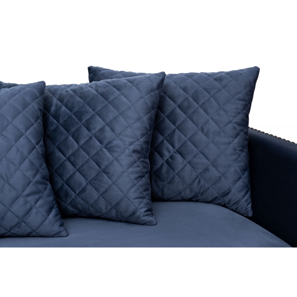 Диван Sorrento 220 трехмест., велюр т.синий Colt034 220*101*88см