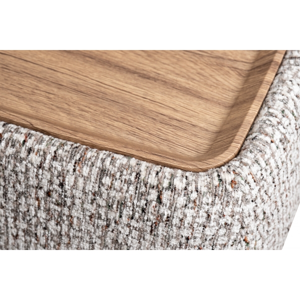 Столик прикроватный мягкий Runa шенилл серая Seppia Ser 49*49*27см