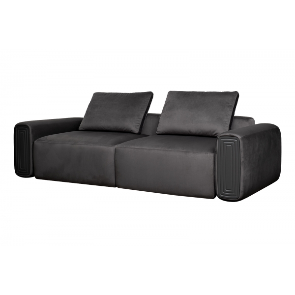 Диван трехместный Turin с мех т.серый велюр Colt1003 255*120**68см