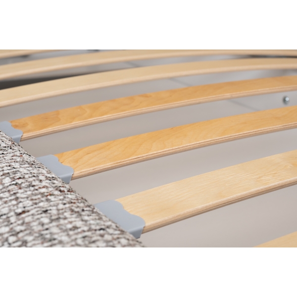 Кровать детская угловая Runa-80 с мех шенилл серая Seppia Ser 114*215*80см