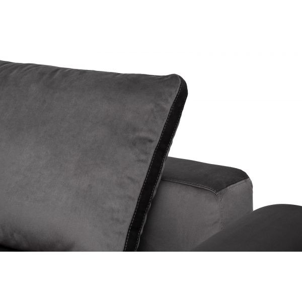 Диван трехместный Turin с мех т.серый велюр Colt1003 255*120**68см