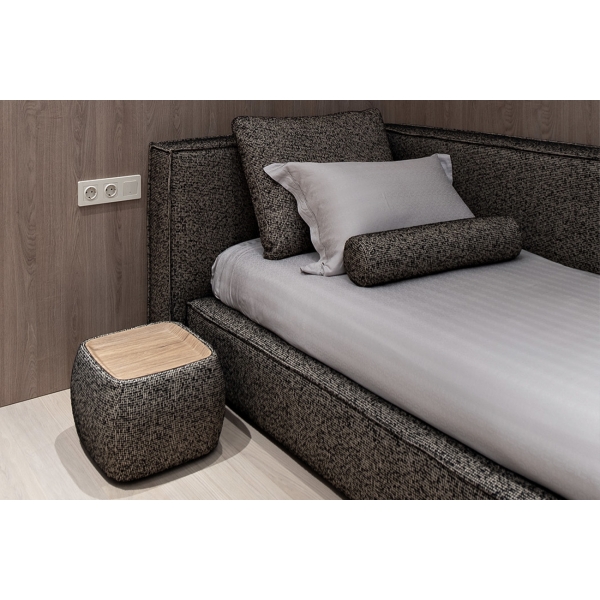 Столик прикроватный мягкий Runa шенилл серая Seppia Ser 49*49*27см