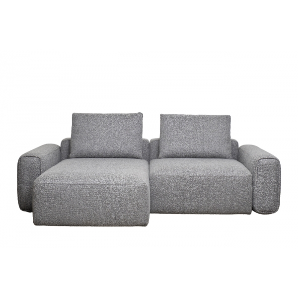 Диван трехместный Turin с канапе и мех черно/серый Santo1606 255*163,5**68см