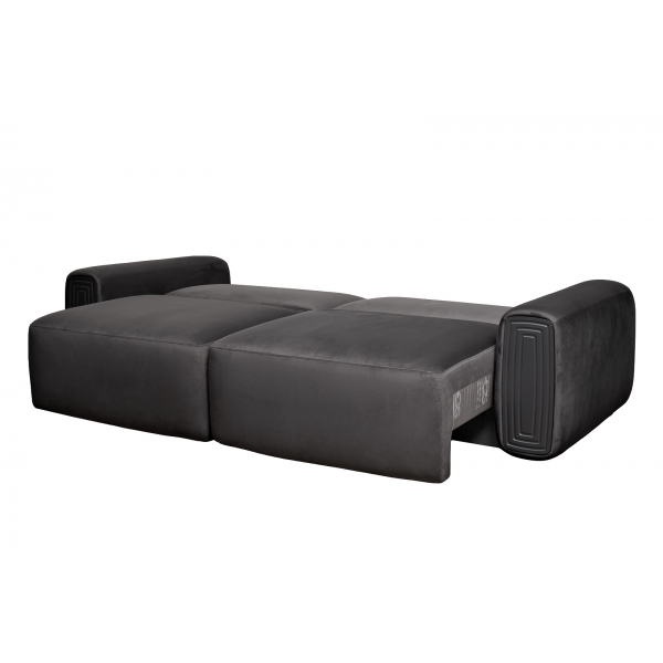 Диван трехместный Turin с мех т.серый велюр Colt1003 255*120**68см