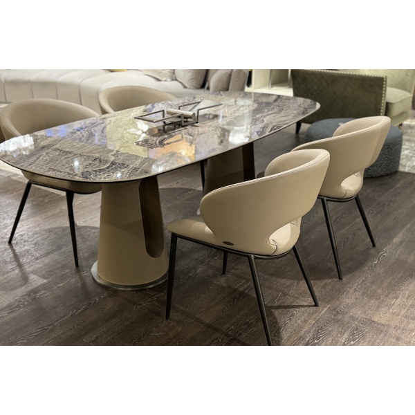 160KD-80030 Стул обеденный экокожа кремовый 62*61*82см