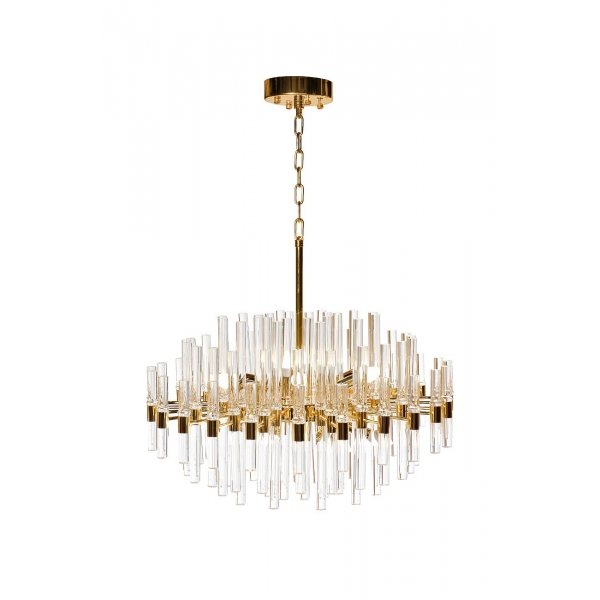 62GDM-810021-800 Люстра Serena прозр.стекло/золото d80см h65см