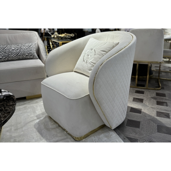 102AN-84110 Кресло Olten, велюр кремовый 86*86*90см (без канта)
