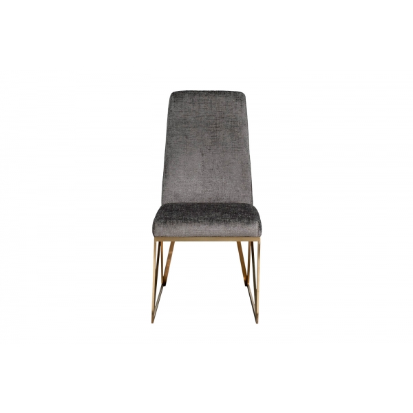 30C-20140 Стул велюр шенилл серый/браш.золото 49*65*99см