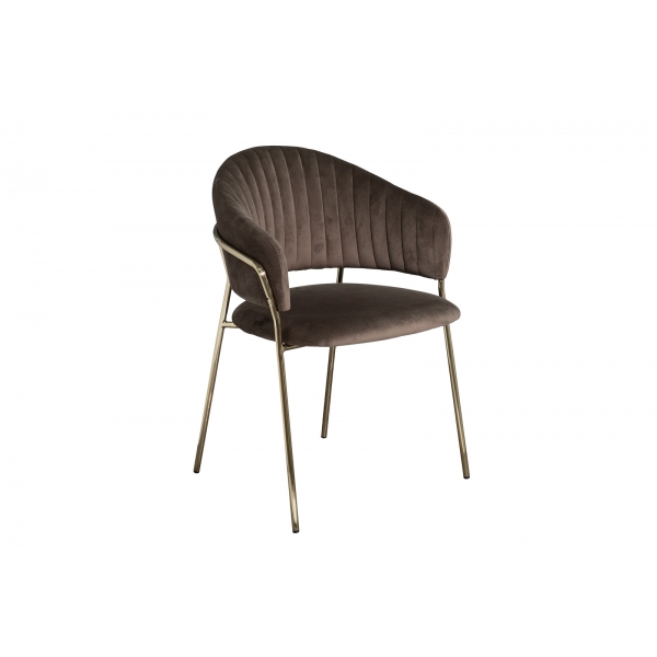 30C-12962 Стул обеденный велюр темно-коричневый 59*56*81см