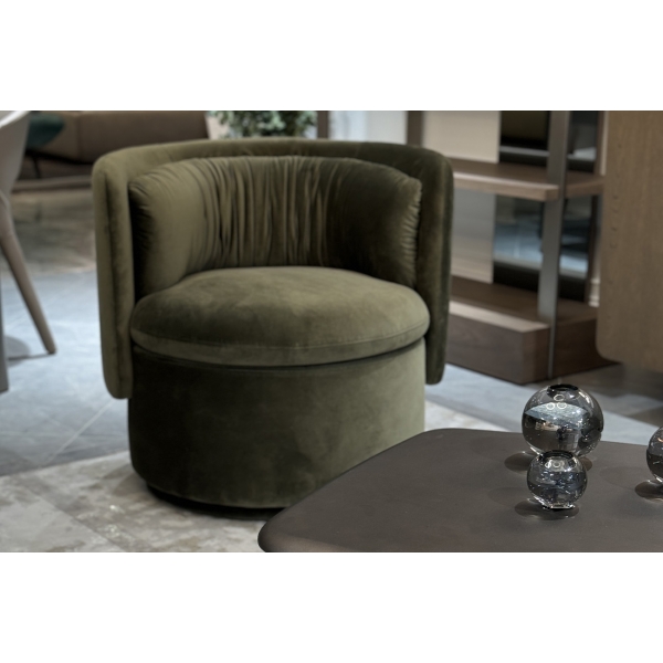 ZW-06100 Кресло поворотное велюр зеленый 76*72*71см
