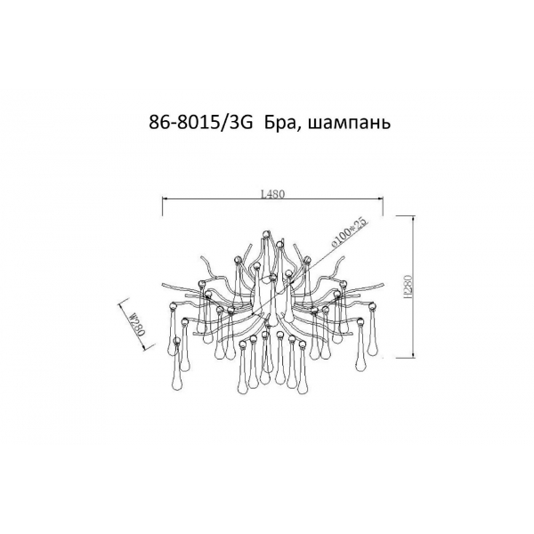 86-8015/3G Бра 50*40см, металл цвет шампань