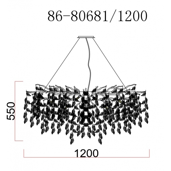 86-80681 Люстра d.120*45 см, металл цвет золото