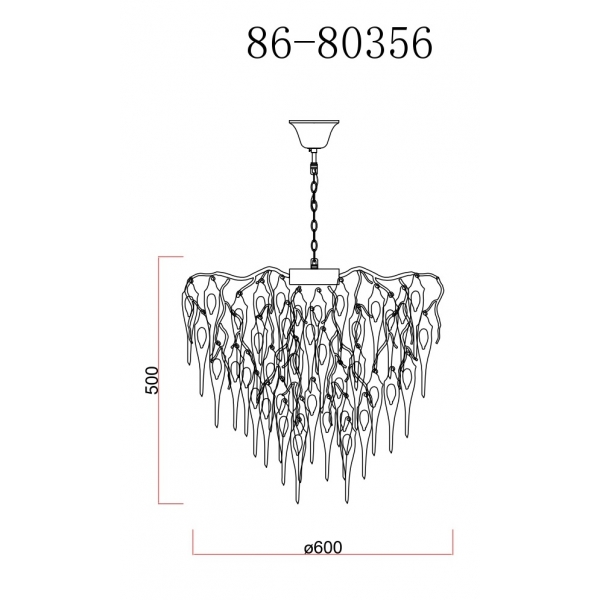 86-80356 Люстра Caramella d65 см, металл цвет золото