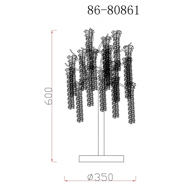 86-80861 Лампа настольная 35*h60 см, металл цвет золото
