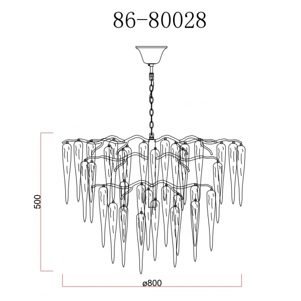 86-80028 Люстра Primavera d80 см, металл цвет золото