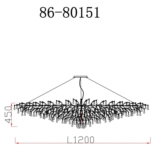 86-80151 Люстра 120*60*h.36см, металл цвет золото