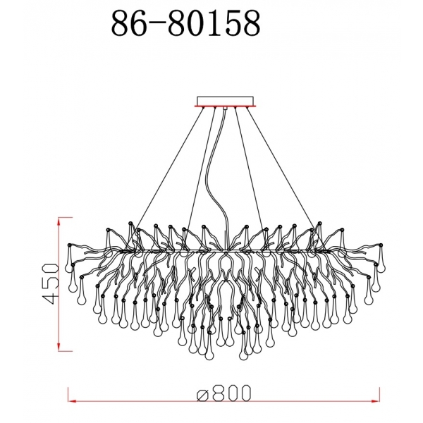 86-80158 Люстра d.80 h.32см, металл цвет золото