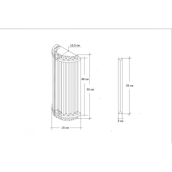 62GDW-D007K5B/550CH Бра LLOYD M хром 15*11*55 см