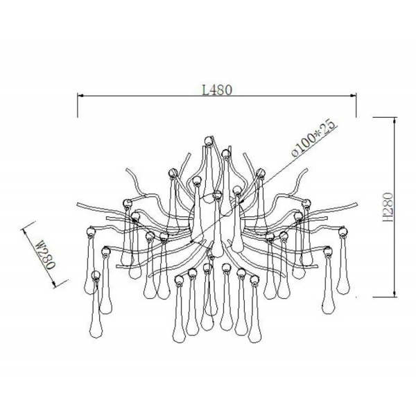 86-80153 Бра 50*40см, металл цвет золото