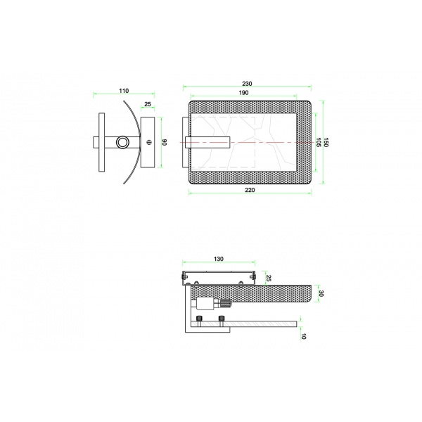 91GH-21770 Бра, золото 15*23см
