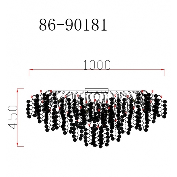 86-90181 Люстра Tenera круглая золото d100*h40см