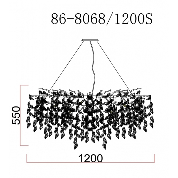 86-8068/1200S Люстра d.120*45 см, металл цвет хром