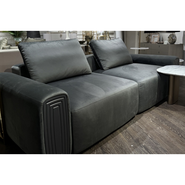 Диван трехместный Turin с мех т.серый велюр Colt1003 255*120**68см