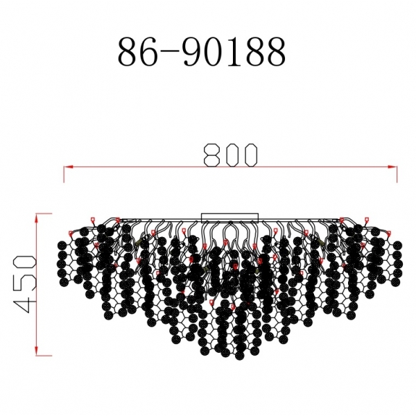 86-90188 Люстра Tenera круглая золото d80*h40см