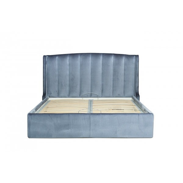 Кровать Odry c подъем.мех.вельвет синий Velv SIN 186*220*120
