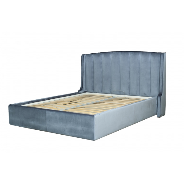 Кровать Odry c подъем.мех.вельвет синий Velv SIN 186*220*120