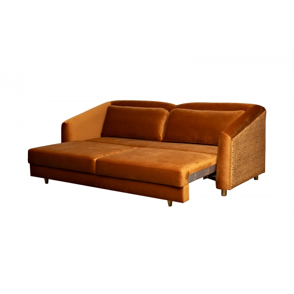 Диван Trevi 230М(К) трехм раскл с кантом оранж Pad31+Lattice ORANG 232*103*88см