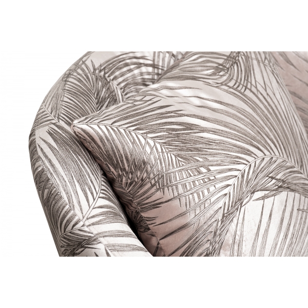 Кресло Verona вращающееся,вельвет принт листья Valdes110-BEG/бронза 70*77*80см
